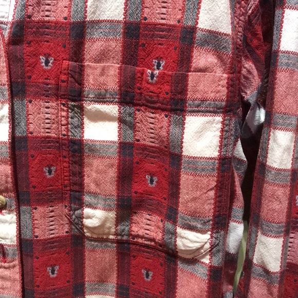 Penmans sz XL vintage button down red ivory grey great quality heavy 100% cotton - Picture 4 of 6